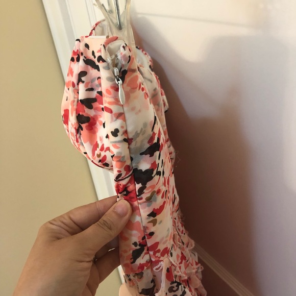 WHBM Size 14 strapless coral/pink dress. - Picture 4 of 6